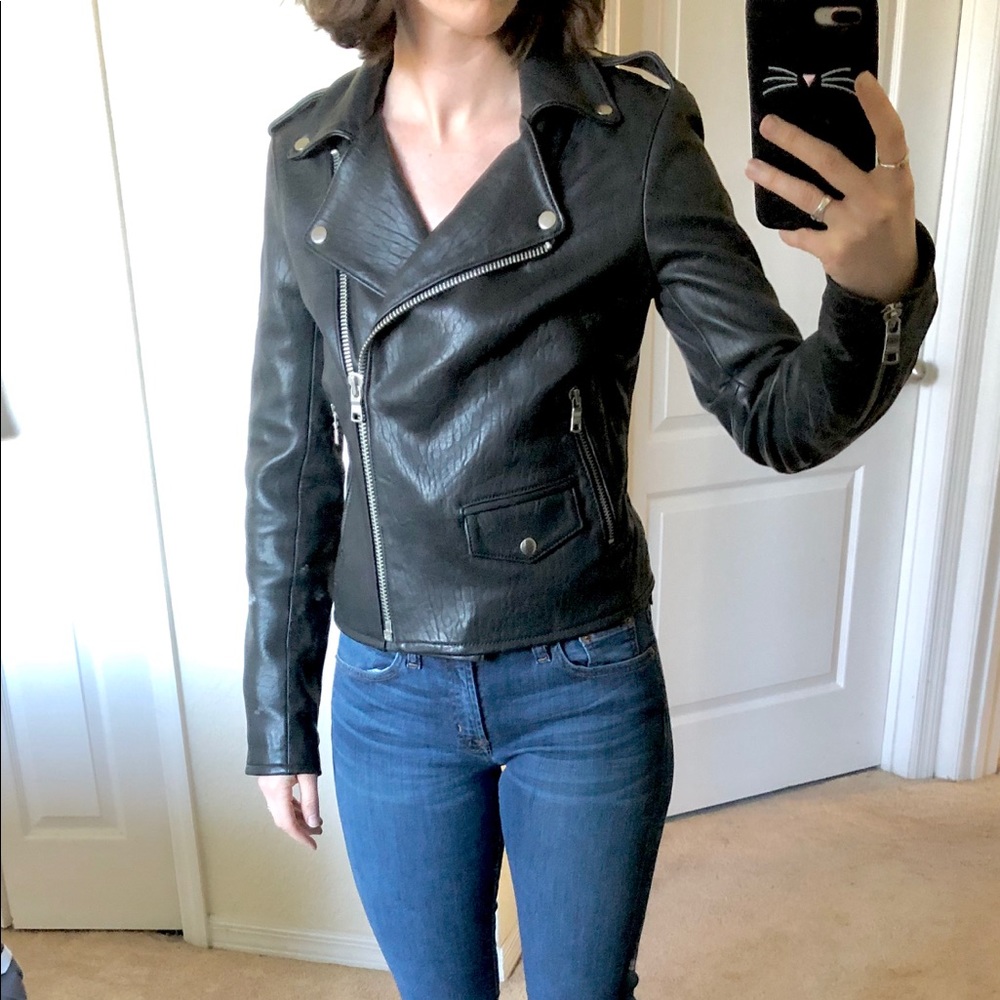 Like New Armani Exchange Leather Moto Jacket